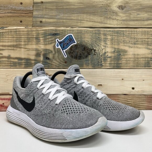 Nike LunarEpic Flyknit 2 Low Athletic Running Shoes Men's Size 10 Wolf Grey - Picture 1 of 12